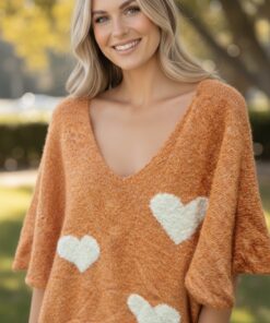 PULL GROS COEUR MANCHE 2 QUART